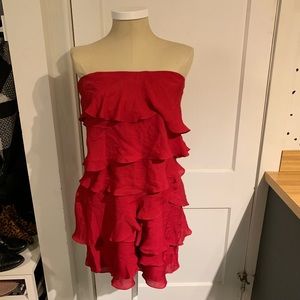 BCBG strapless ruffle dress